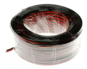 Com 2x0.75 Loud Speaker Cable Ring - 2x0,75mm² Loud Speaker Cable Ring Red black, 25m -