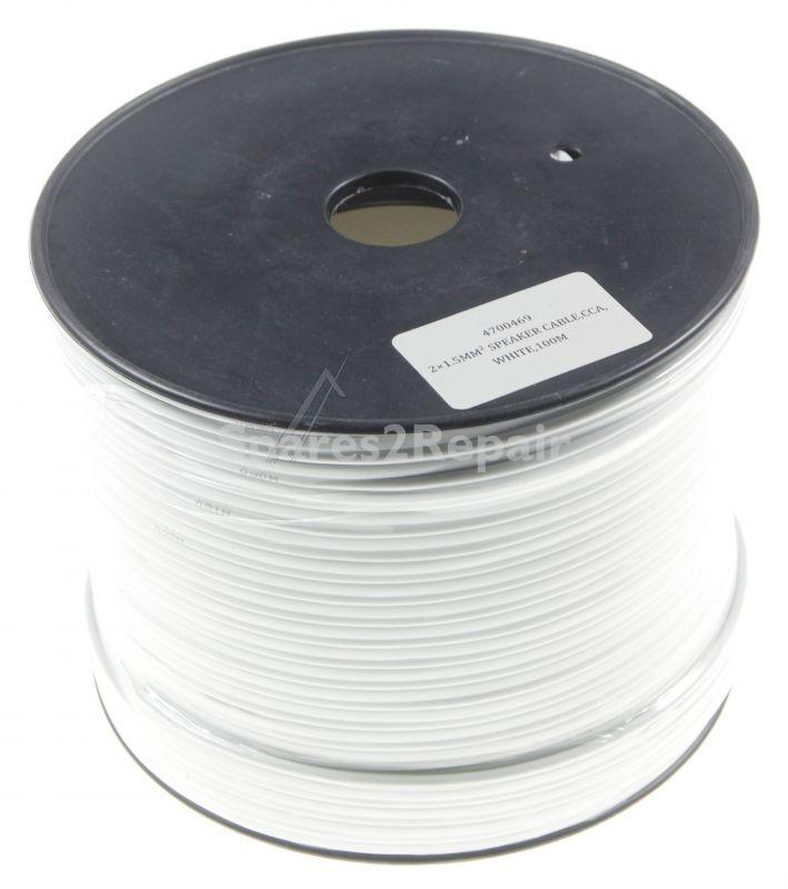 Com 2x1.5 Loud Speaker Cable Ring - 2x1,5mm² Speaker Cable White 100m, Cca (copper Aluminum) -