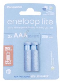 Eneloop Microcell-battery 1.2v - Lr03 Bk-4lcce-2cp Eneloop Lite Ready To Use Accu Aaa 550mah 2-pack Blister