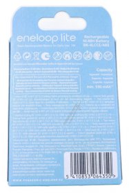 Eneloop Microcell-battery 1.2v - Bk-4lcce-4cp 52361199 Eneloop Lite Ready To Use Batteries Aaa 550mah 4pk Blister