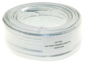 Com 2x0.75 Loud Speaker Cable Ring - 2x0,75mm² Loud Speaker Cable Ring, White,cca(copper aluminum), 25m -