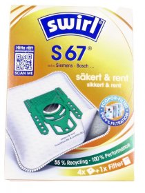 Melitta Vacuum Cleaner Bags - S67 6779388 Mp Airspace Green Line Hoover Bags 4 Pcs + Filter