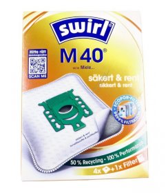Melitta Vacuum Cleaner Bags - M40 - 99753 Microfibre Vacuum Dust Bag Mp Airspace Green Line 4 Pcs
