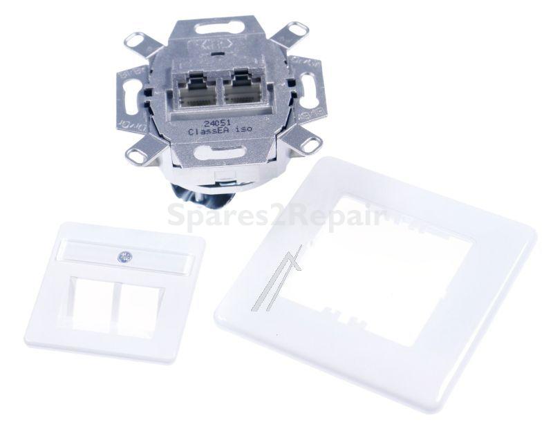 Rutenbeck Network Box - Netzwerkdose Class Ea, 2-fach, Up, M. Deckel Reinweiss
