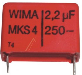 Wima Mks4 Pulse Capacitor - 2,2uf-250v Mks4 Cond Polys.etal. Rm22,5
