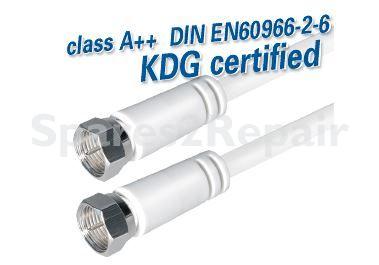 White Sat Connecting Cable - F-sat Connecting Cable With Straight Plug 2,0m, White