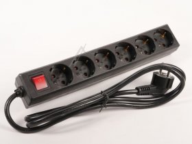 Bachmann 6 Way Socket Outlet Switch - 381 144s Selly 6-way Power Strip With Switch 1 5m Black H05vv-f 3g1 50mm² With Increased Touch Protection