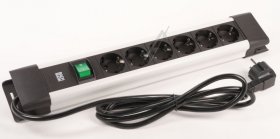 Bachmann 6 Way Socket Outlet Switch - Bm005905 Connectus Power Strip 6-way With Switch 2m Grey