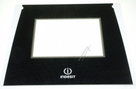 Oven outer Door - C00255278 C00255278 Oven Door Main Glass Bk + Bracket [Whirlpool Indesit]
