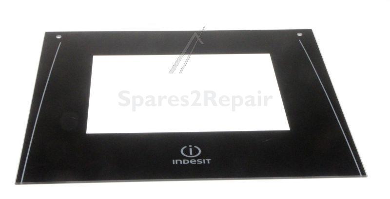 Oven outer Door - C00286727 482000031760 Oven Door Glass Indesit Black [Whirlpool Indesit]