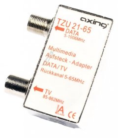 Axing Antenna Splitter Sat/terrestri - Tzu 21-65 Aufsteckadapter Multimedia RÜckkanal 5-65mhz