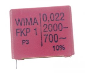 Wima Fkp1 Pulse Capacitor - 0 022uf-2000v Fkp1u022206f00kssd Fkp1 Pulse Capacitor Rm=27 5mm -rohs Compliant-