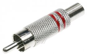 Red Phono Plug - Adaptable For Rca Plug Metal - Red