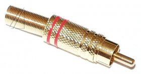 Com Rca Plug - Gold Plated - Adaptable For Rca -plug, Red, Guilded