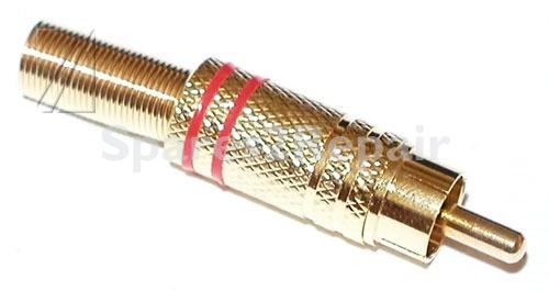 Com Rca Plug - Gold Plated - Adaptable For Rca -plug, Red, Guilded