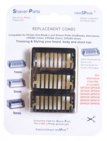 Newspeak Comb Attachment - Aufsteckkamm-set 1 Mm 3 Mm 5 Mm Alternativ Fur Philips