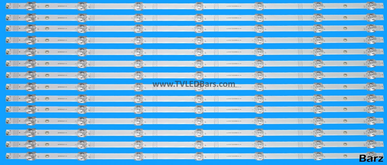 Barz LED Backlight Array Hisense 75A7GQTUK 75A7GQ 75A7HQTUK 75A7HQ 75" HD750Y3U71-T0L2 JL.D75071330-003BS-M_V03 HD750M2U71 HD750Y3U71-T0 14pcs