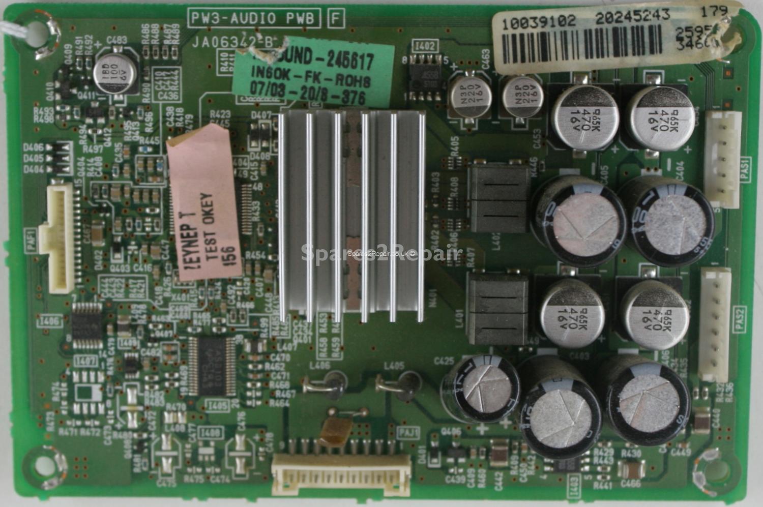 Hitachi 42PD9700U - AMP - JA06342-B - PW3-AUDIO PWB - 20245243