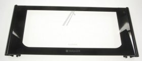 Glass Plate For Oven - C00281090 Oven Door Glass Top Ultima Black [Whirlpool Indesit]