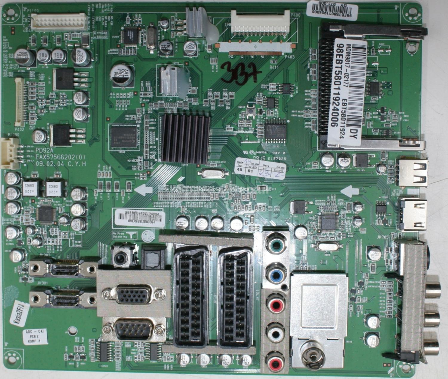 LG 50PG3000 - Main AV - EBT58011924 - EAX57566202 - PD92A