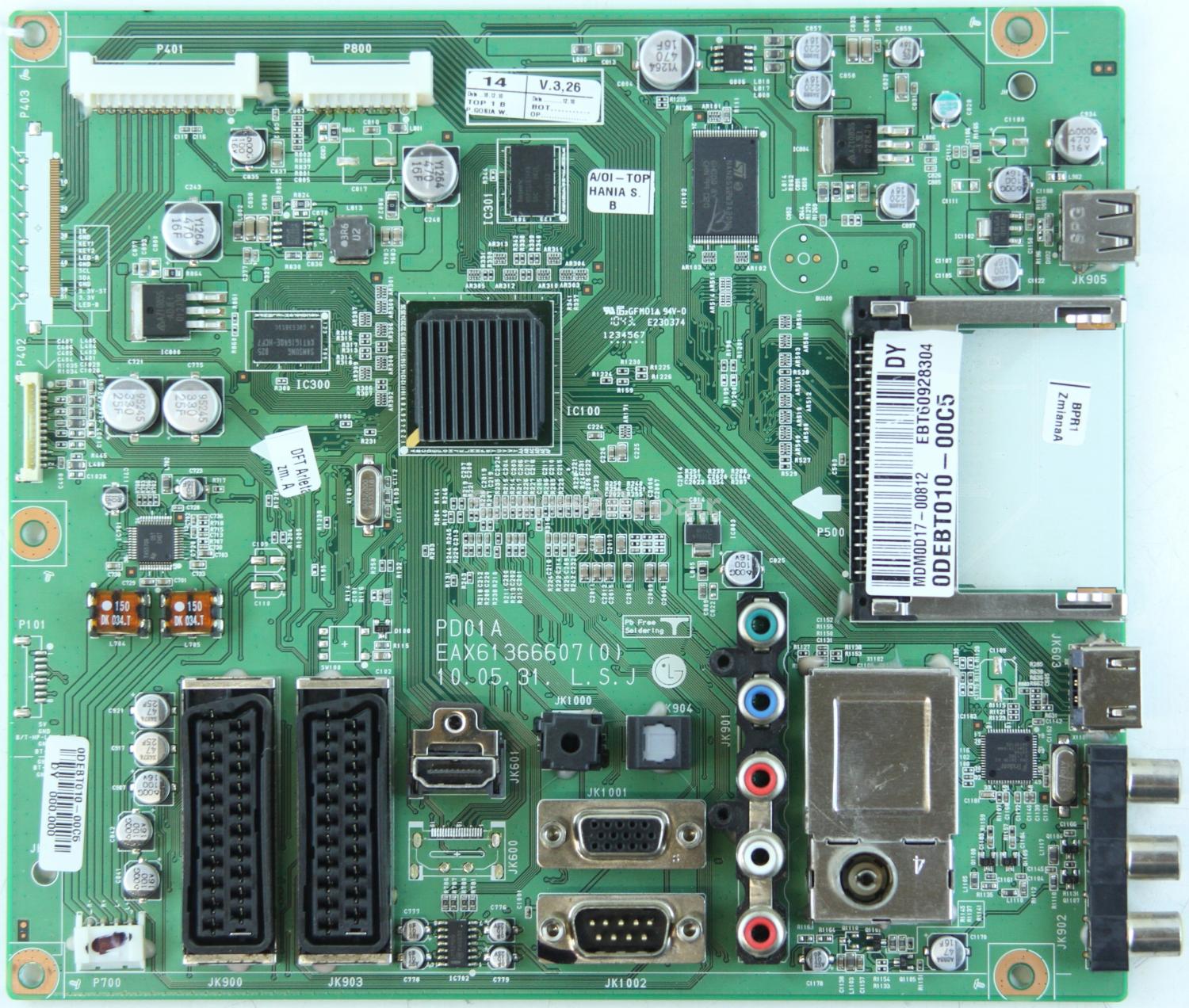 LG 50PJ550ZD - Main AV - EAX61366607(0) - EBT60928304 - PD01A