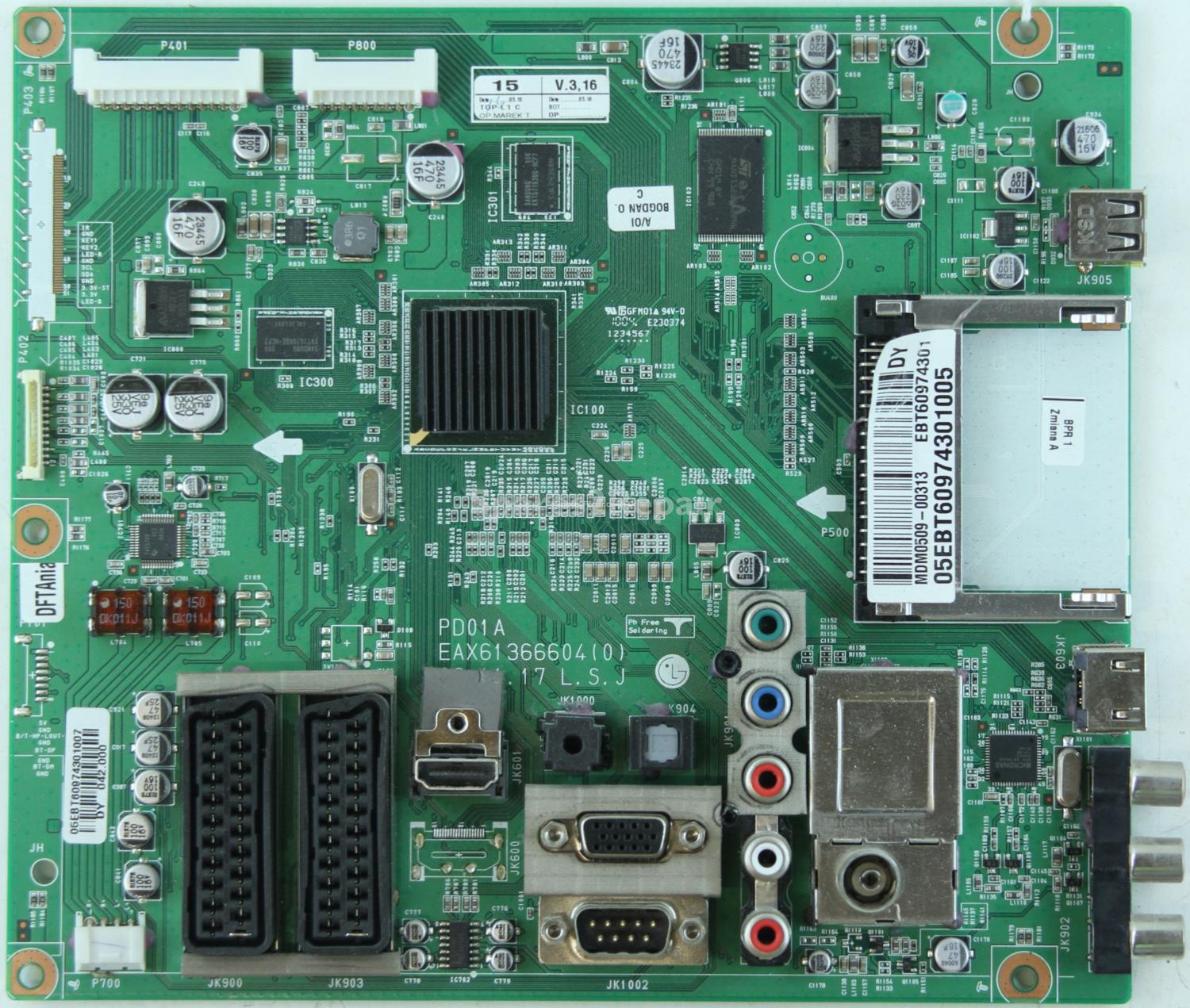 LG 50PJ350 - Main AV - EBT60974301 DY - EAX61366604(0) - PD01A