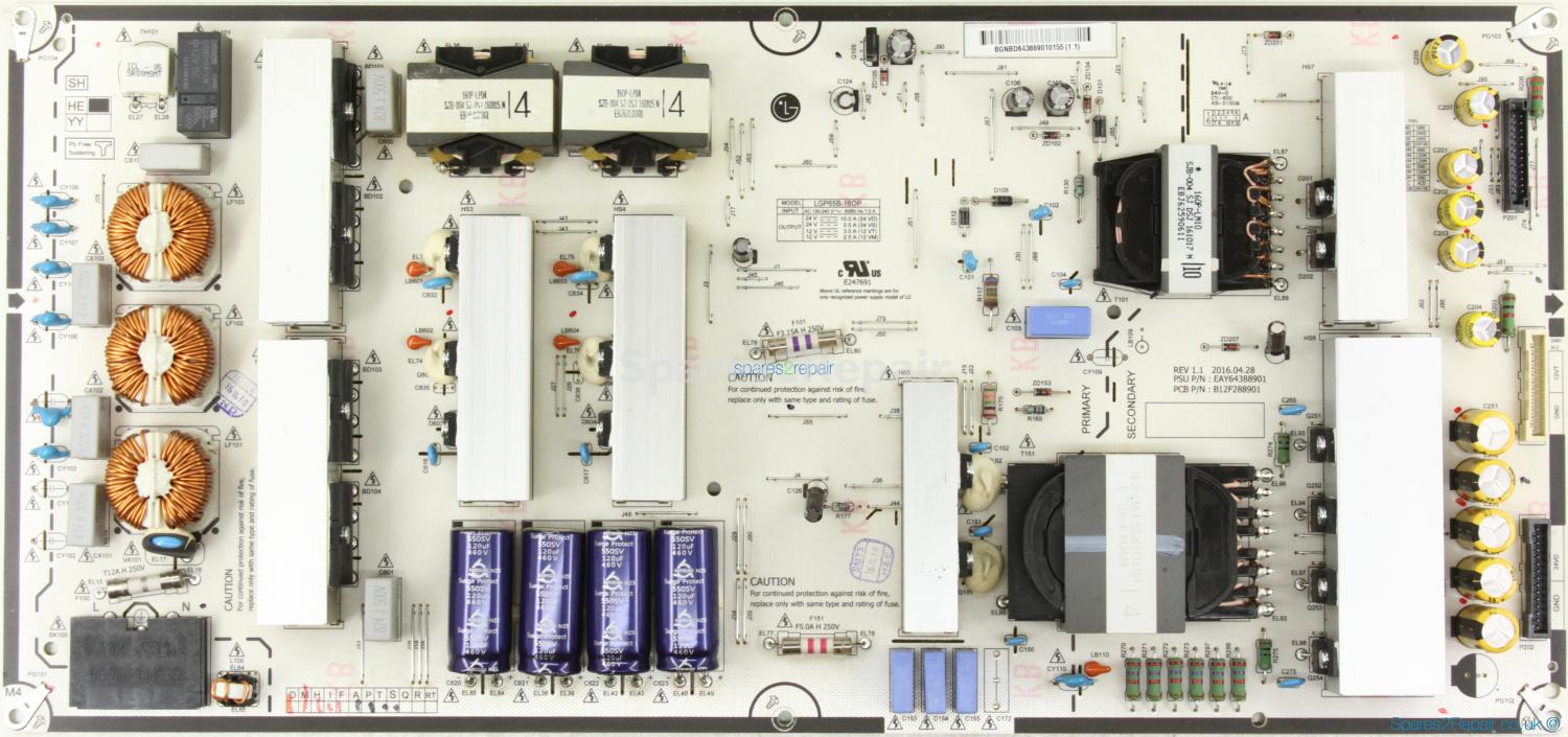 LG OLED65B6V - Power Supply - EAY64388901 - B12F288901 - REV1.1 - LGP65B-16OP
