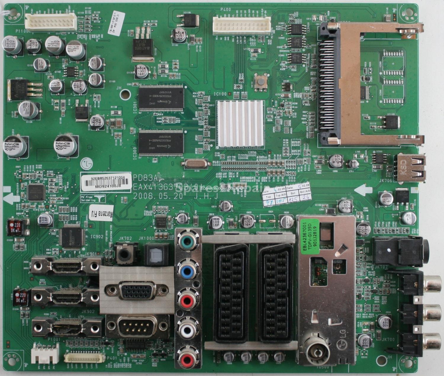 LG 42PG2000-ZA - Main AV - EBR52637121 - EBT52636521 - EAX41363703(0) - PD83A