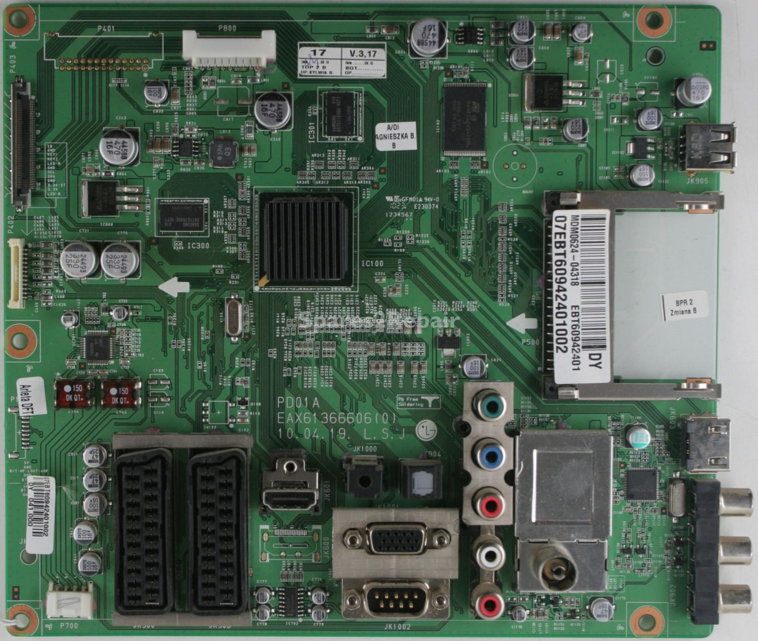 LG 50PK350 - Main AV - EAX61366606(0) - EBT60942401 - PD01 A