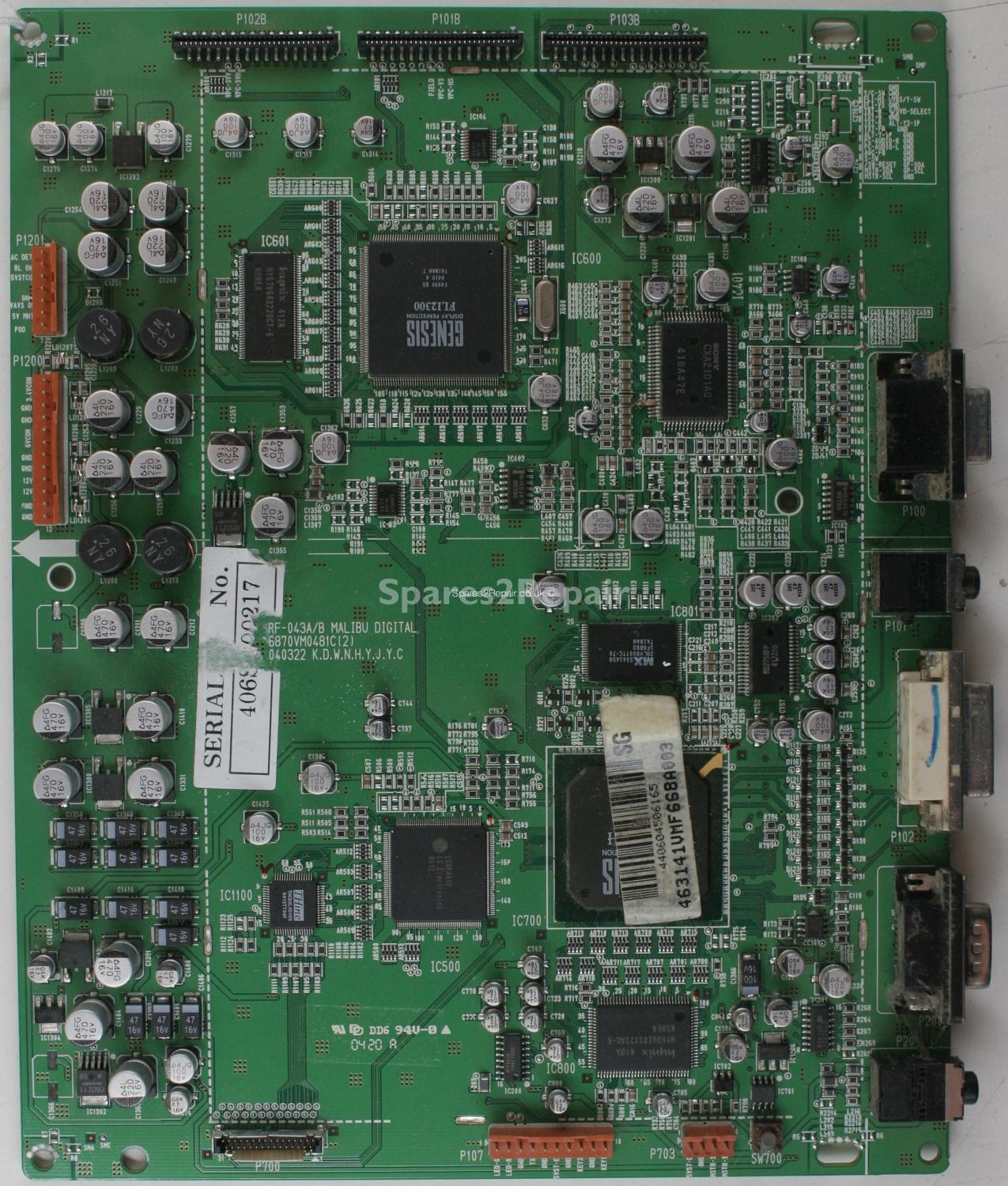 LG RZ-42PX11 - Main AV - 6870VM0481C(2) - 040322 - RF-043A/B MALIBU DIGITAL