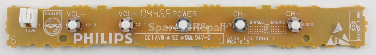Philips 26PF8946 - Buttons - 3139 188 81861 - 3139 123 5869.1 - ASSY TOP CTRL ARCH
