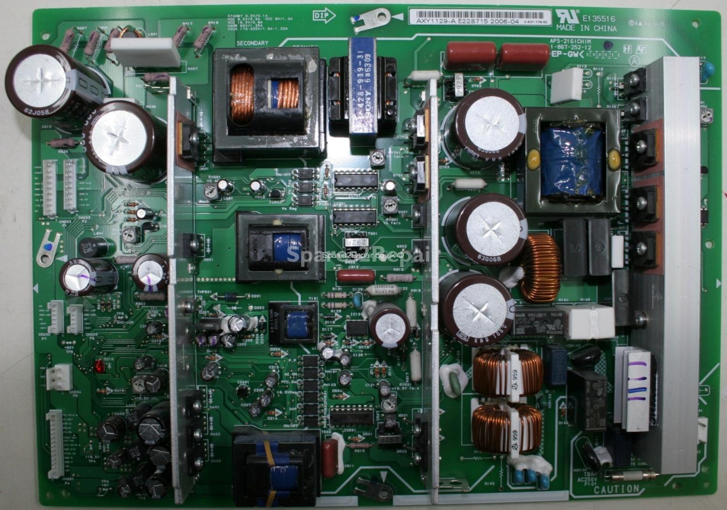 Pioneer PDP-434PE - PSU - 1-867-252-12 - APS-216(CH)M - AXY1129-A