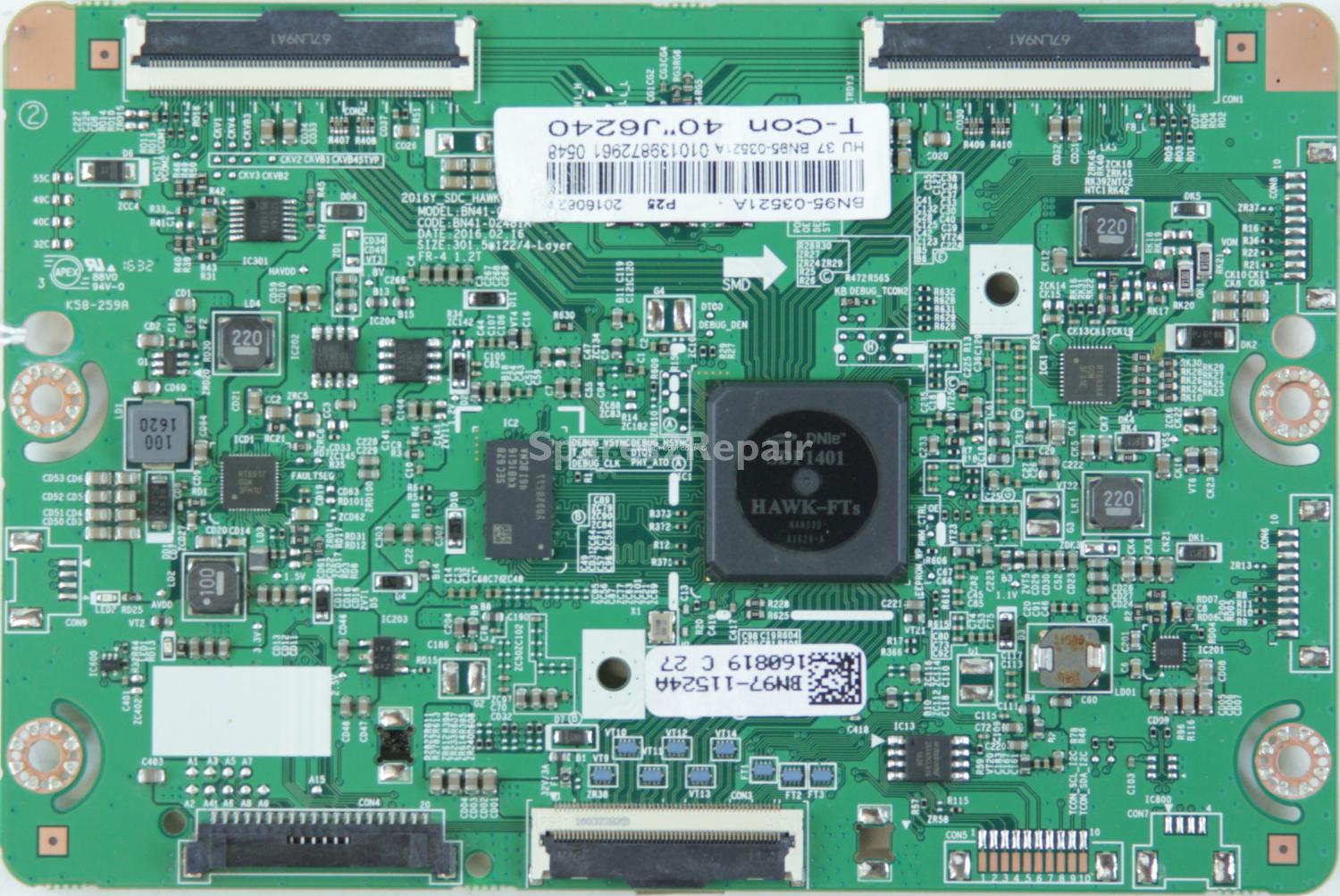 Samsung UE40J6240 - T-Con - BN95-03521A - BN97-11524A - BN41-02481A - 2016Y_SDC_HAWK_FTS_MJC_MB4
