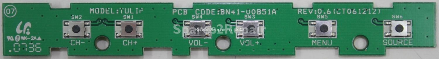 Samsung LE37M87BD - Buttons - BN41-00851A - REV 0.6 - CT061212