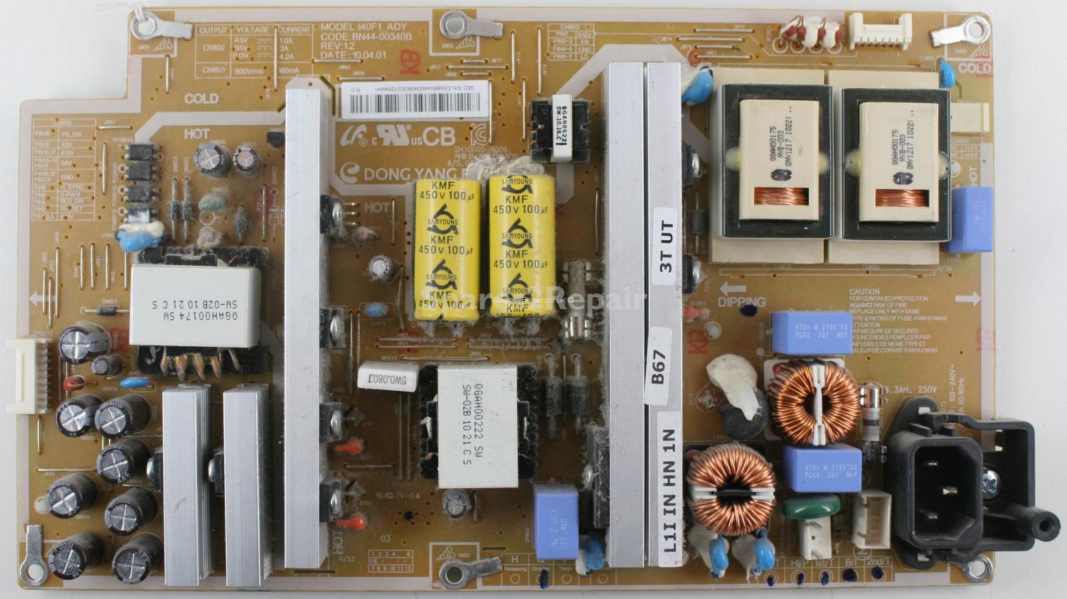 Samsung LE40C530F1W - PSU - BN44-00340B - Rev 1.2 - I40F1_ADY - SH10005-9006