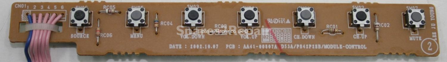 Samsung PS-42P2SB - Buttons - AA41-00807A - D53A - PS42P2SB - MODULE-CONTROL