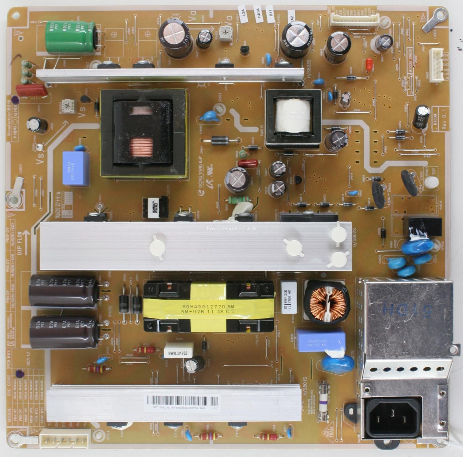 Samsung PS51D450A2W - PSU - BN44-00443B - Rev 1.3 - PB5-DY - HU10251-11019