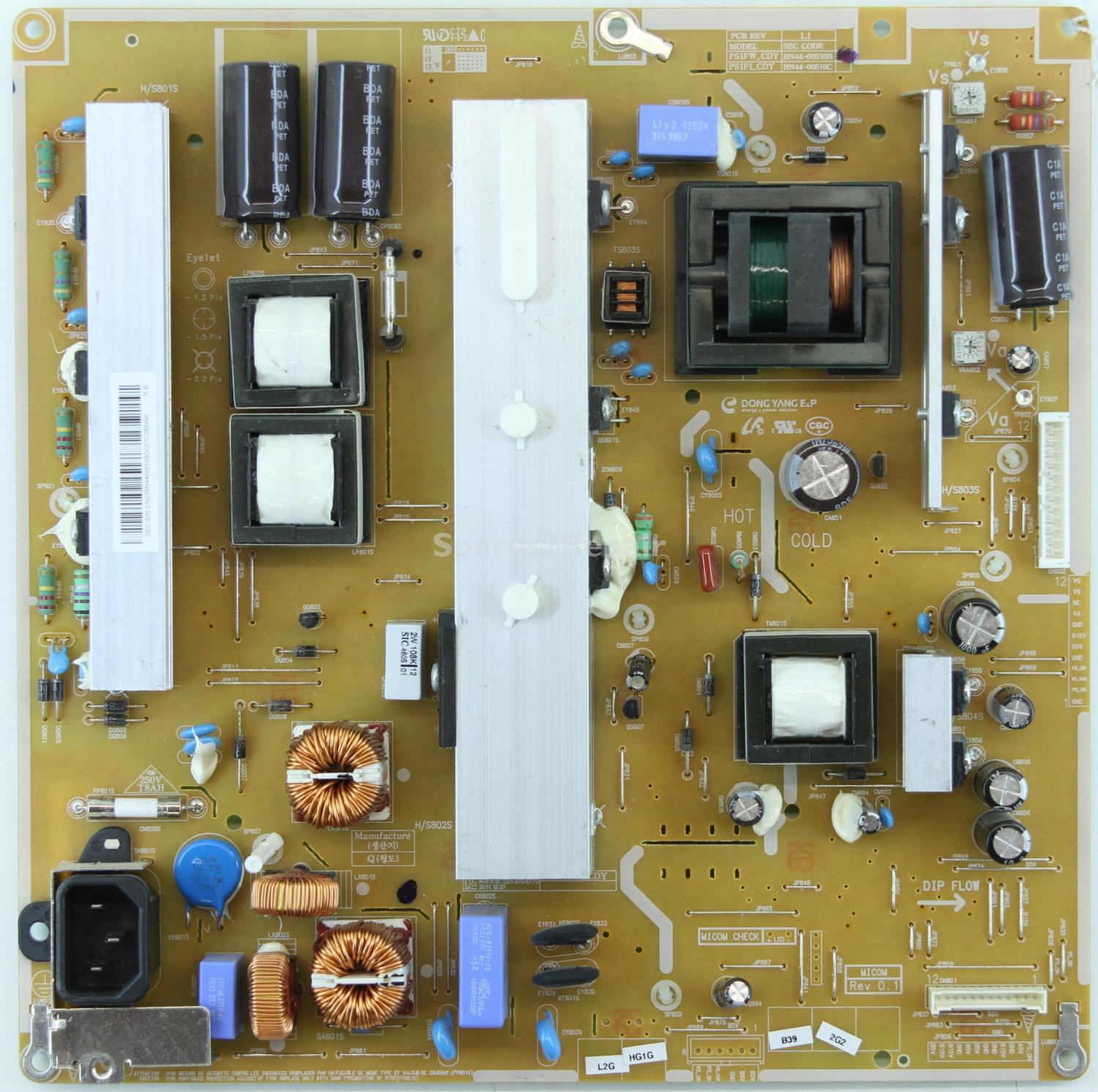 Samsung PS51E530 - PSU - BN44-00510B - PCB REV1.1