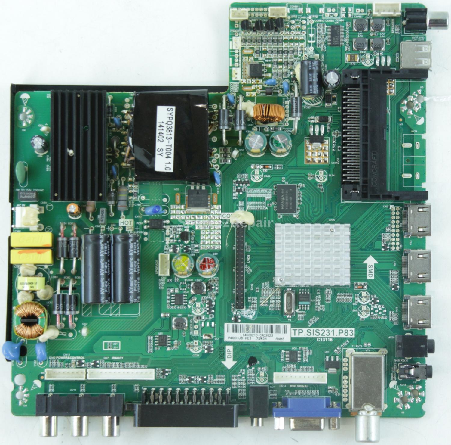 Seiki SE40FY01UK - Main AV - TP.SIS231.P83 - C13116 - 890-M00-60E40 - L14060210 - V400HJ6-PE1