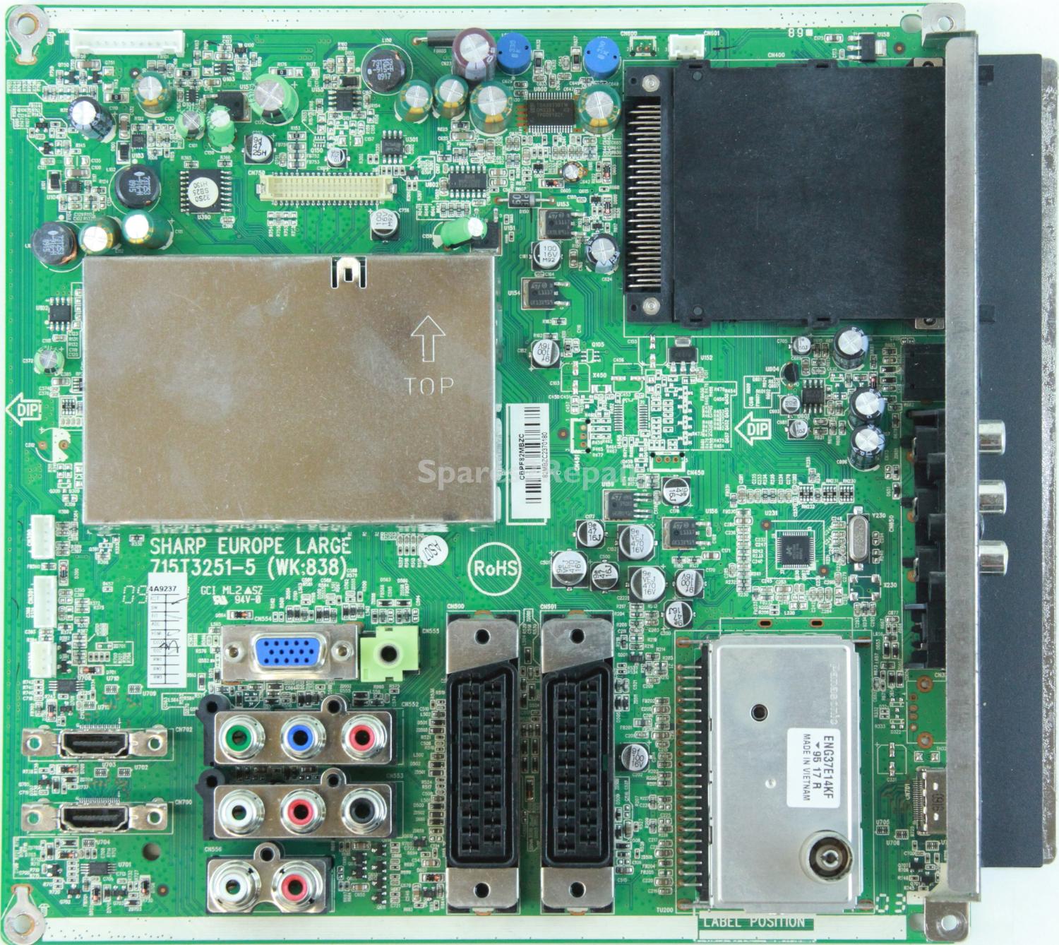 Sharp LC-32SB25E - Main AV - CBPF82MBZC - 715T3251-5 - (WK:838) SHARP EUROPE LARGE