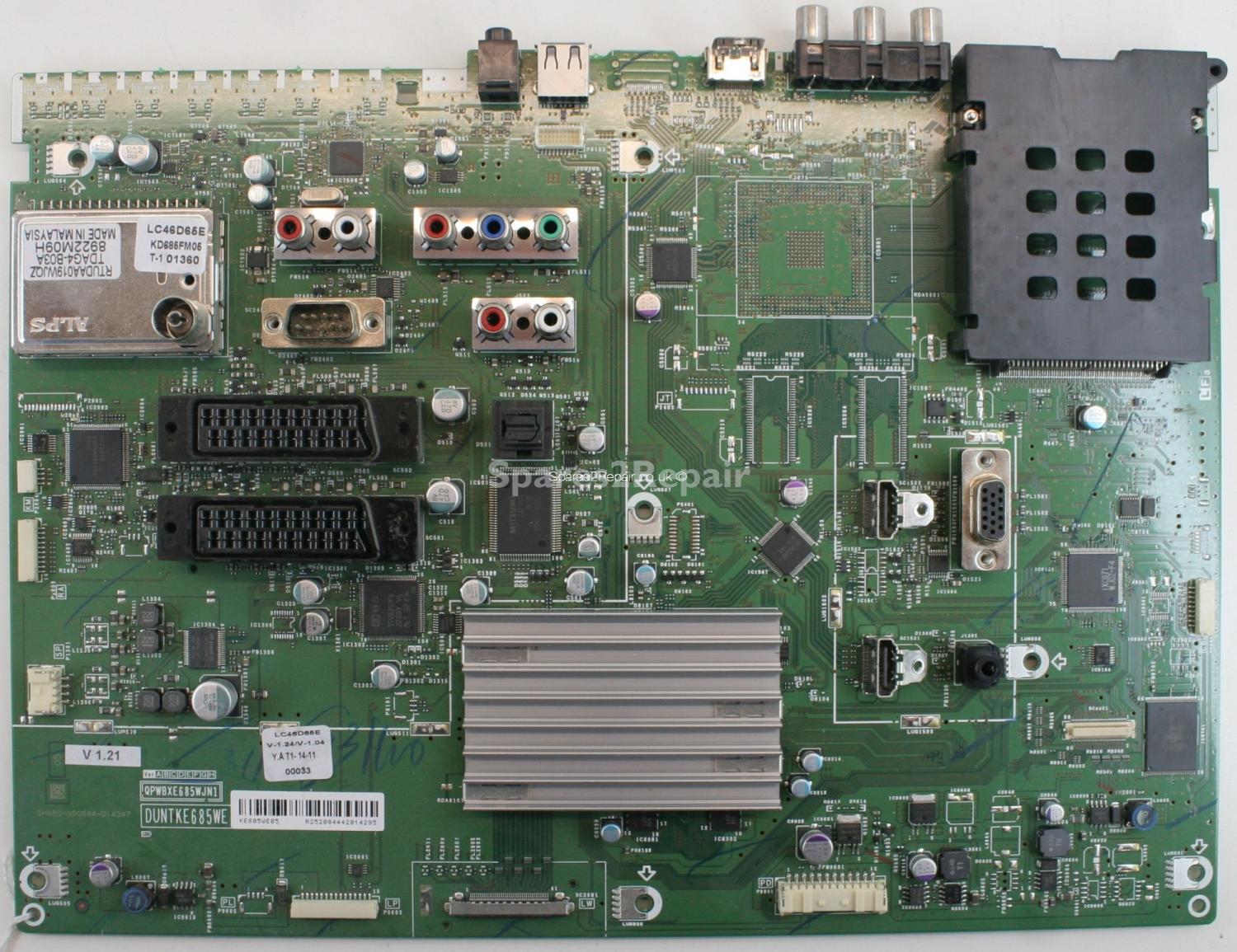 Sharp LC-46D65E - Main AV - KE685WE05 - DUNTKE685WE - QPWBXE685WJN1 - V1.21