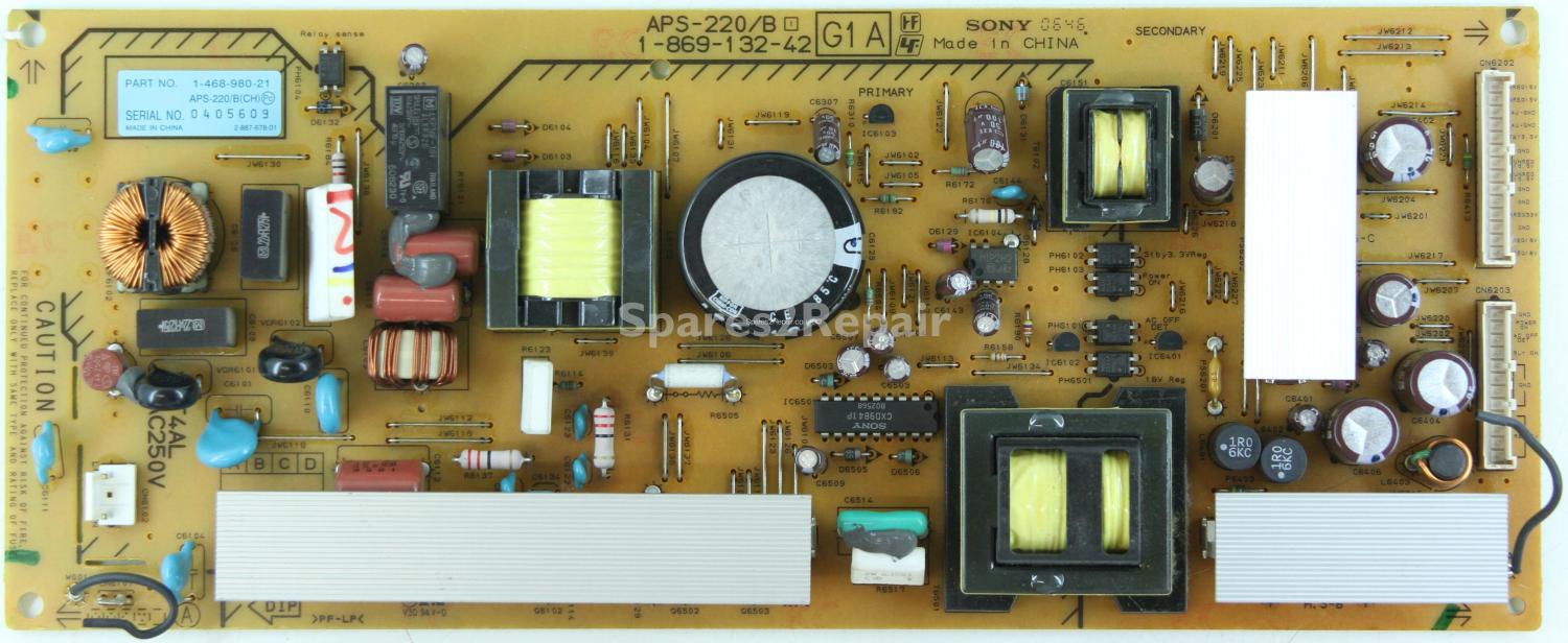 Sony KDL-32V2500 - PSU - 1-869-132-42 - APS-220/B - G1A - 1-468-980-21
