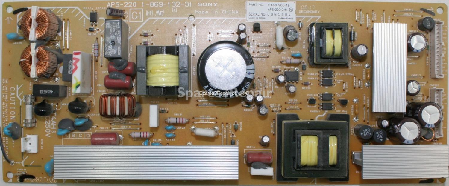 Sony KDL-32S2010 - PSU - 1-869-132-31 - APS-220 - 1-468-980-12