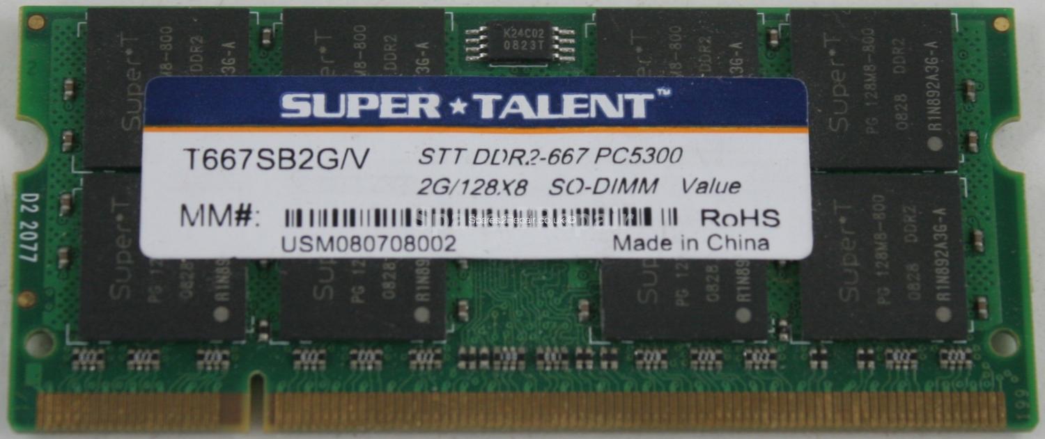 Super Talent 2Gb PC2-5300S DDR2-667 Laptop Memory