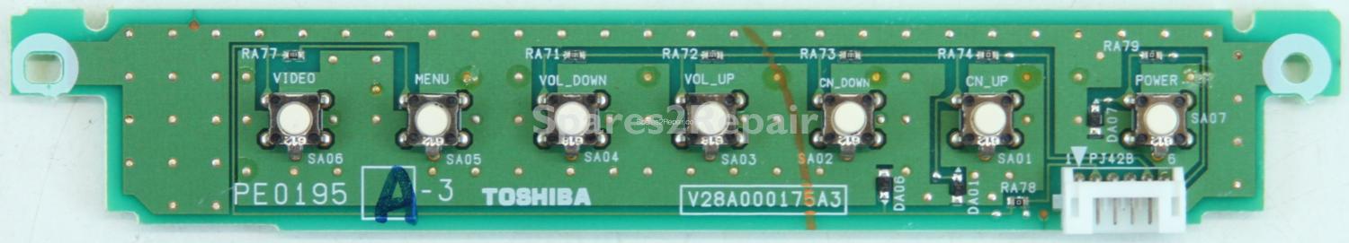 Toshiba 32WLT58 - Buttons - PE0195 A-3 - V28A000175A3