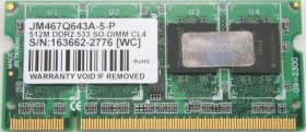 Transcend 512Mb PC2-4200S DDR2-533 Laptop Memory